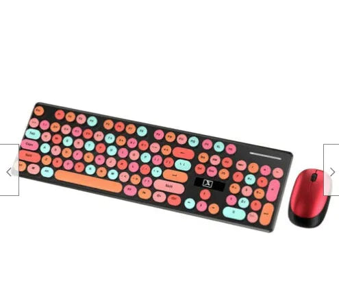 Wireless keyboard and mouse set with backlit keys and photoelectric mouse
