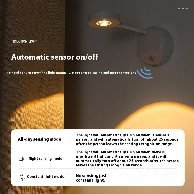 Modern geometric rechargeable wall lamp spotlight with remote control in white or black colour