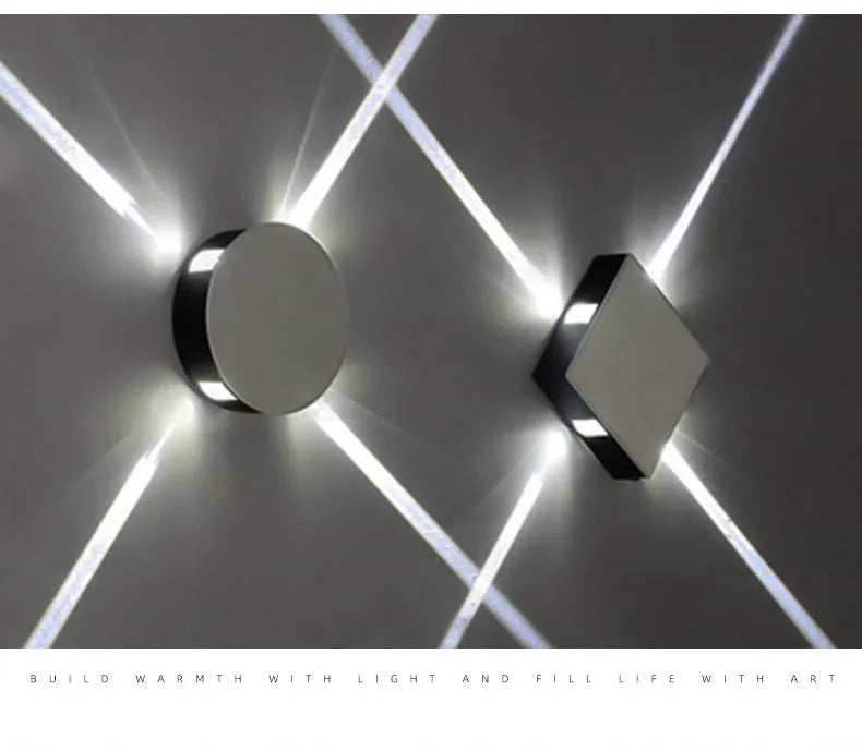 Modern square and round LED wall light with iron lampshade in Chinese style design