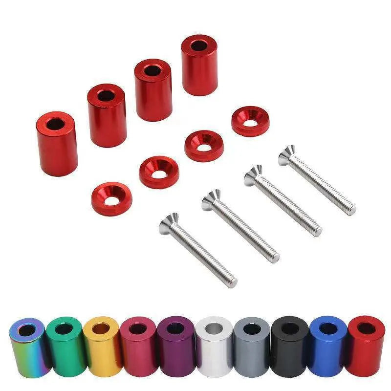 Aluminium alloy machine cover pad height sheet pack with hardware for car modification in red, blue or black