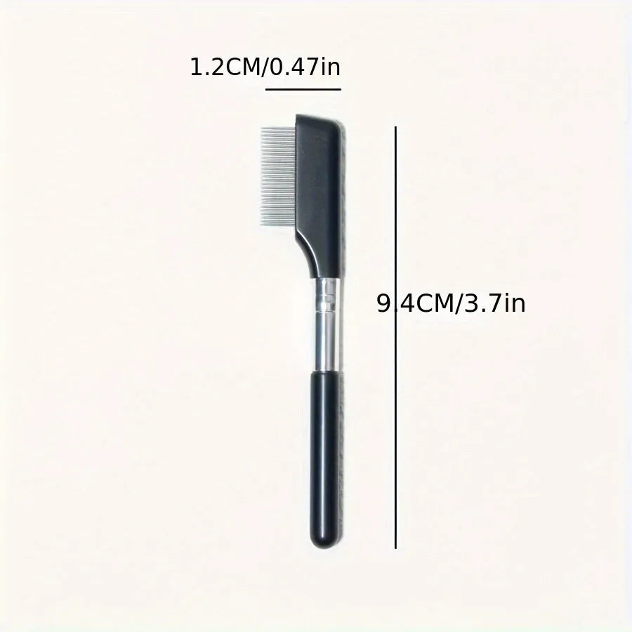 Black dual-ended pet grooming brush with soft silicone stain remover and plastic comb.