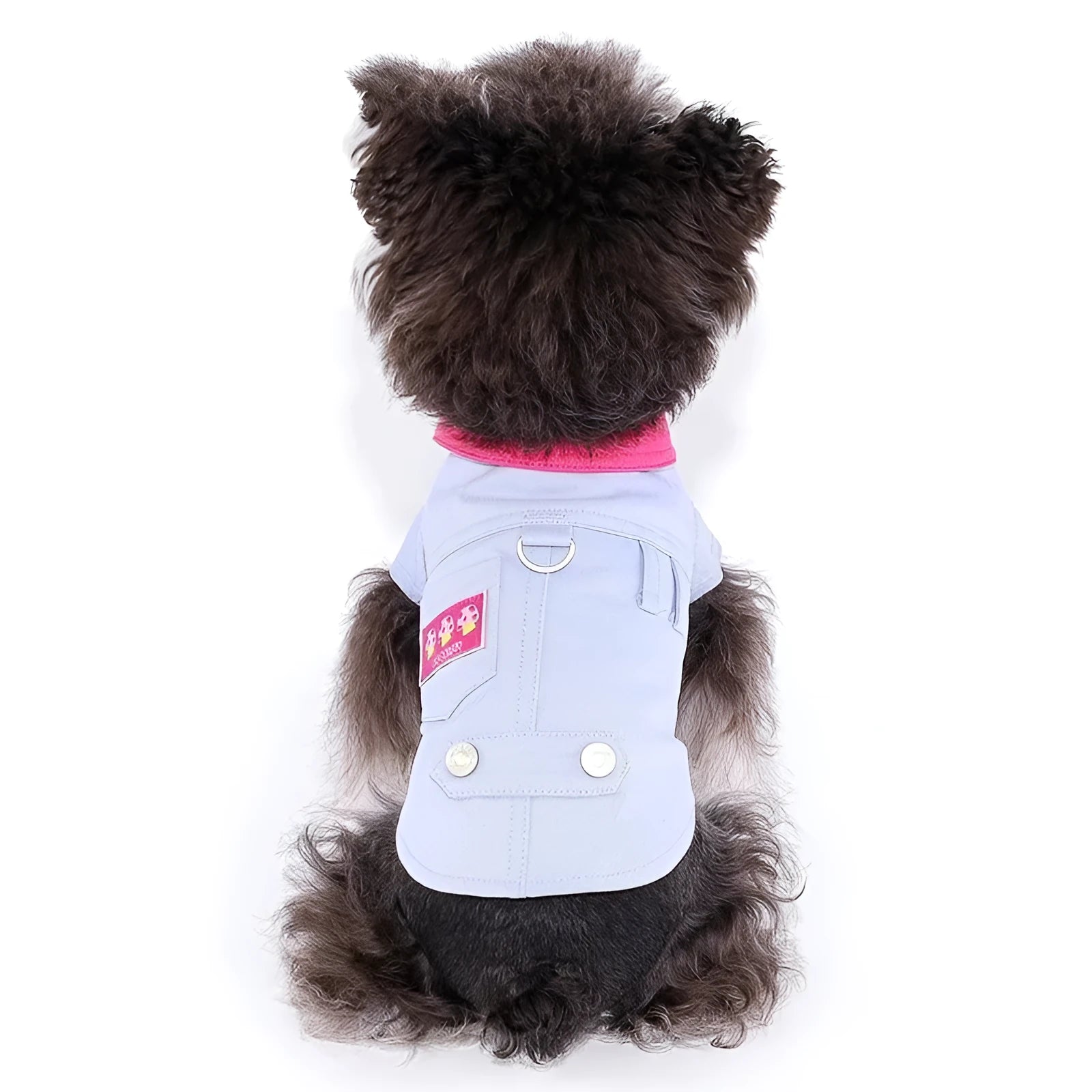 Blue and purple summer dog vest with traction rope ring for small dogs in seven sizes