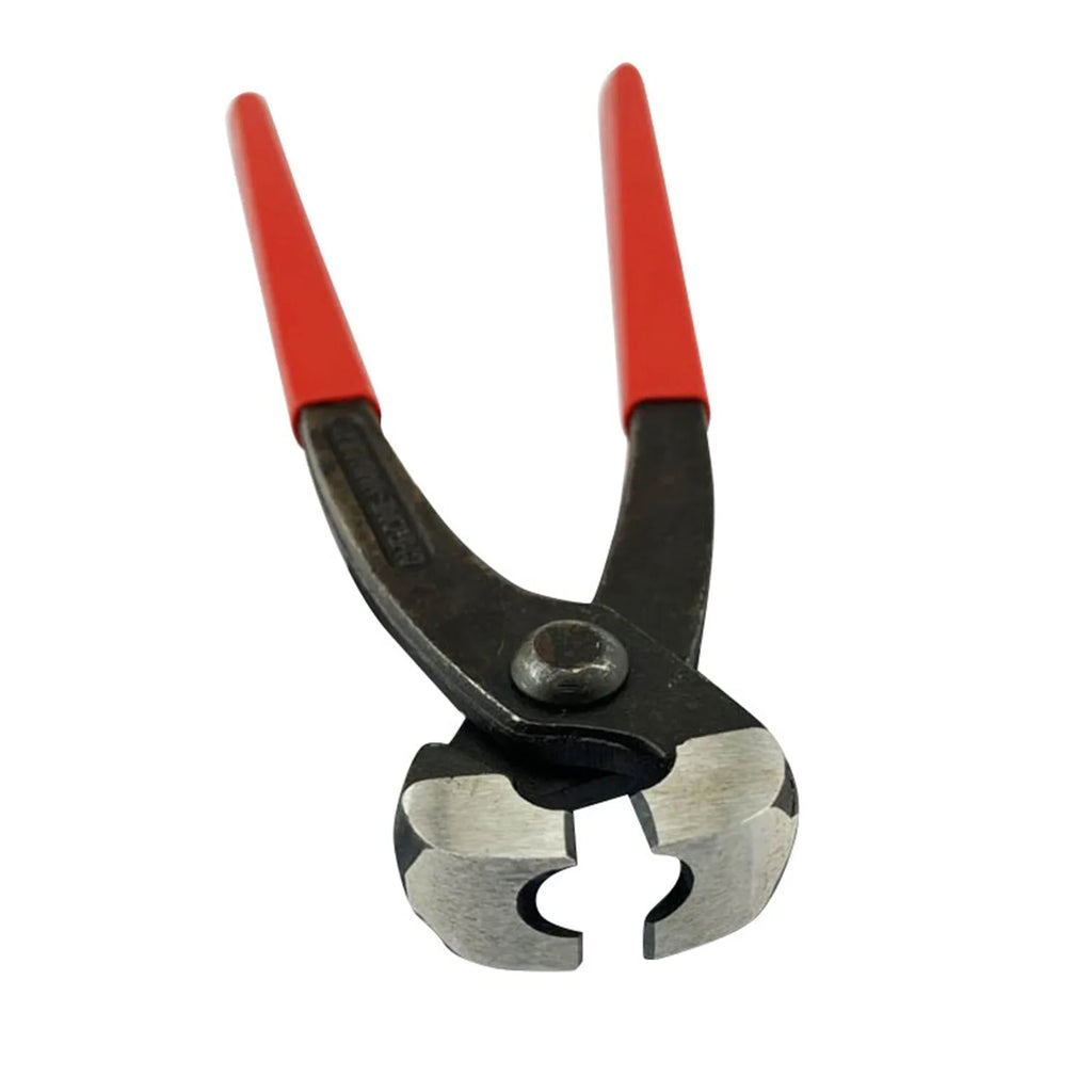 Red cloth PEX clamp set with metal construction and carbon steel cutting edges