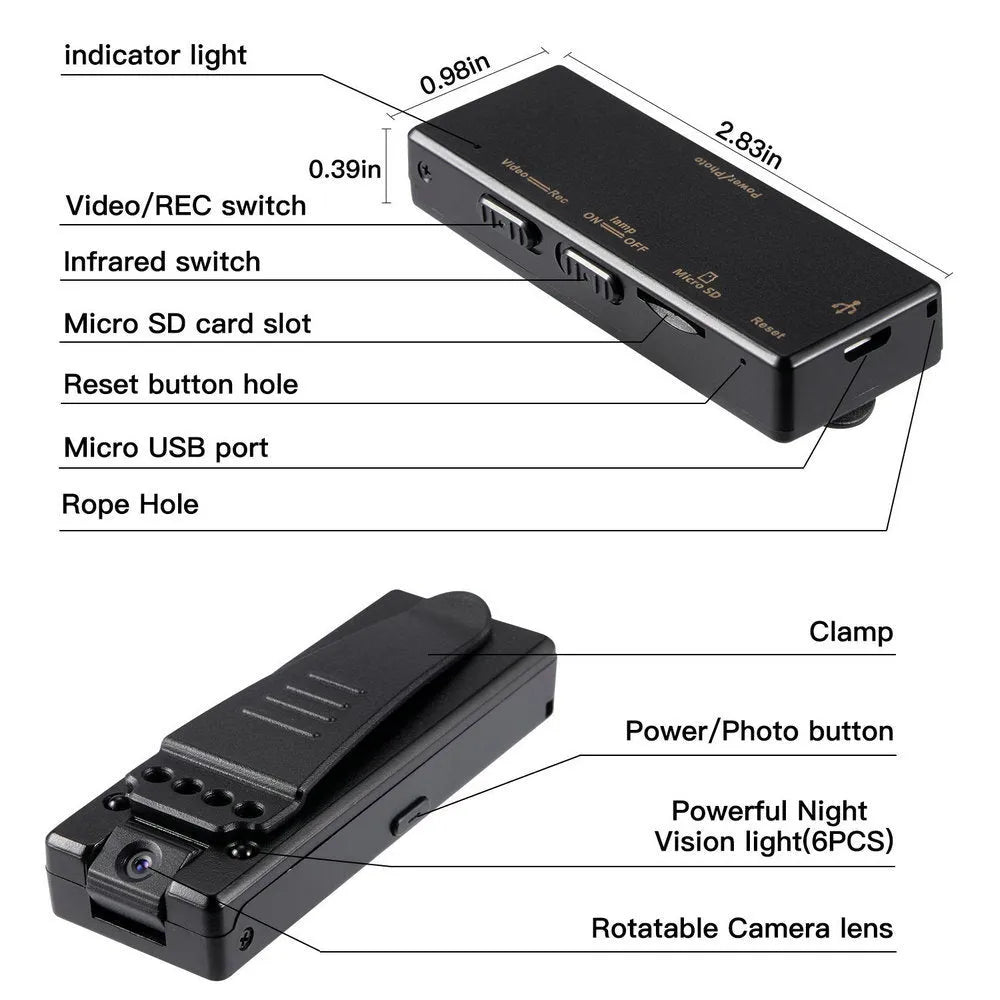 Black 1080p HD DV home camera with ABS plastic body and 90 degree rotation capability