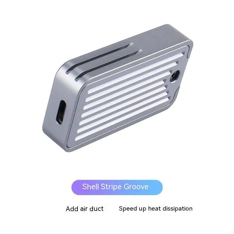 Aluminium alloy external SSD enclosure with USB-C port, compact rectangular design