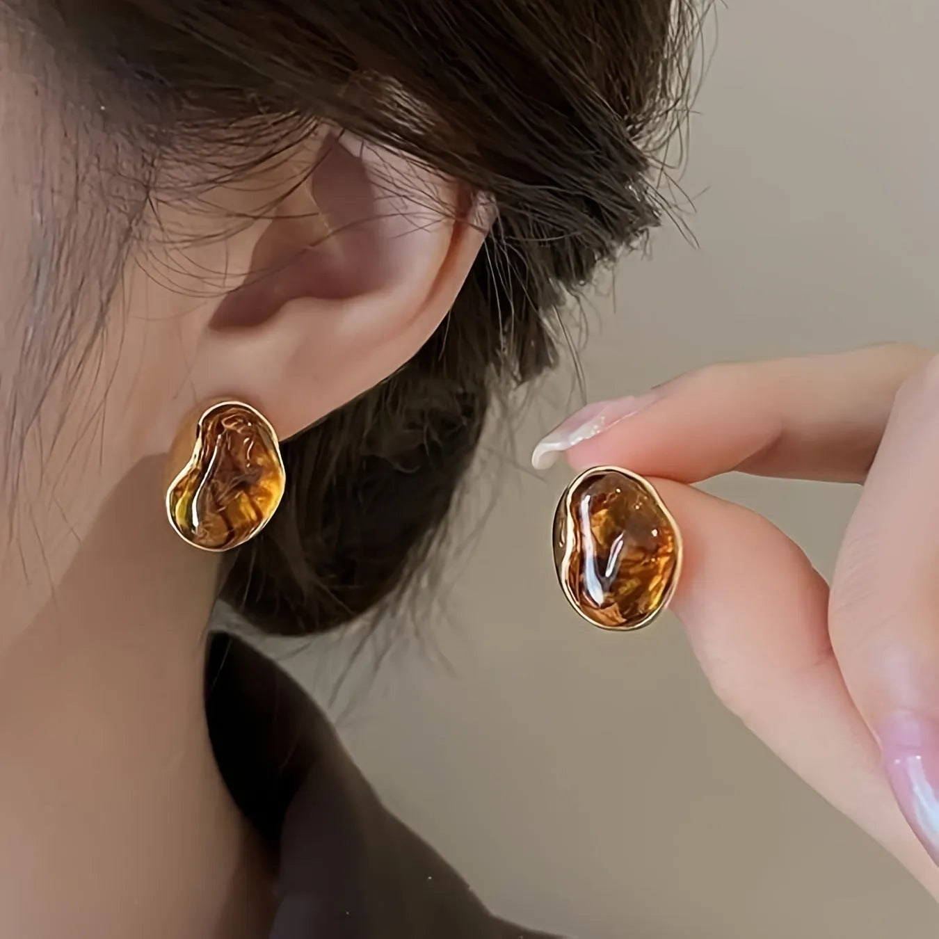Handmade geometric alloy earrings set showing three styles with electroplating and tassel elements