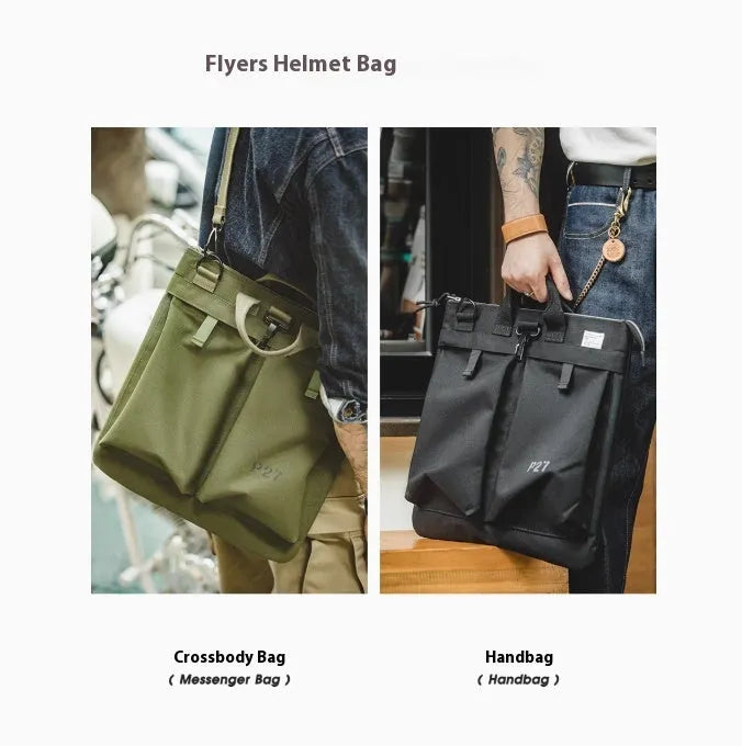 Medium canvas crossbody messenger bag in military green with zipper closure and shoulder strap