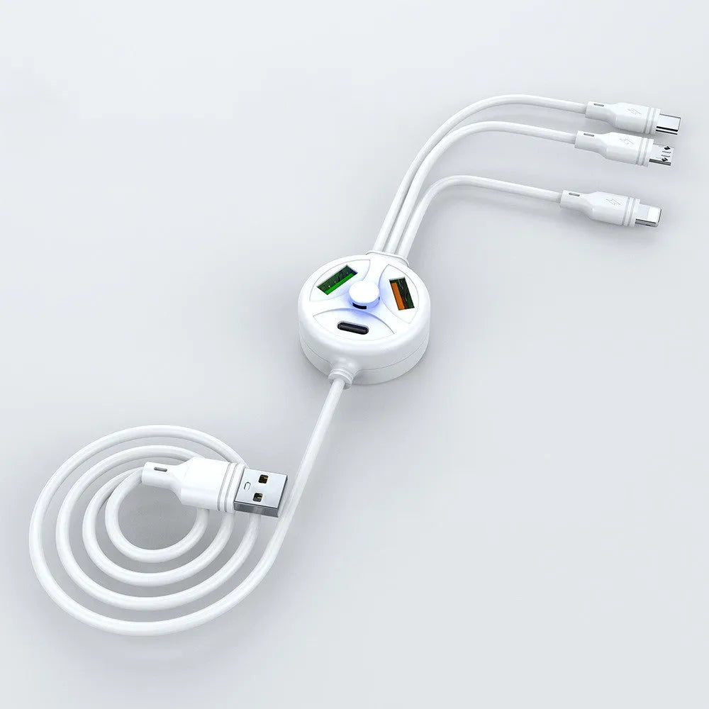 PD PVC mobile phone charging cable showing 1.2m length with 3U interface connectors