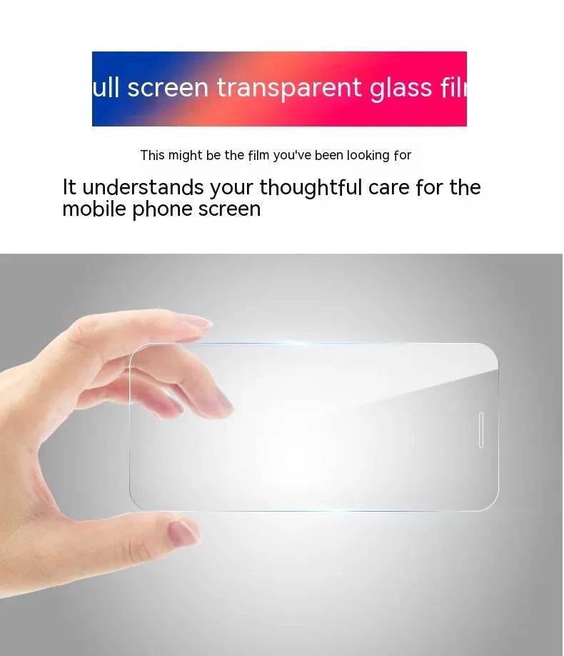 HD tempered glass screen protector for Samsung mobile phones showing full screen coverage