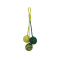 Cat teaser wand with catnip ball and feather toys in multiple colours including blue, green, red, yellow