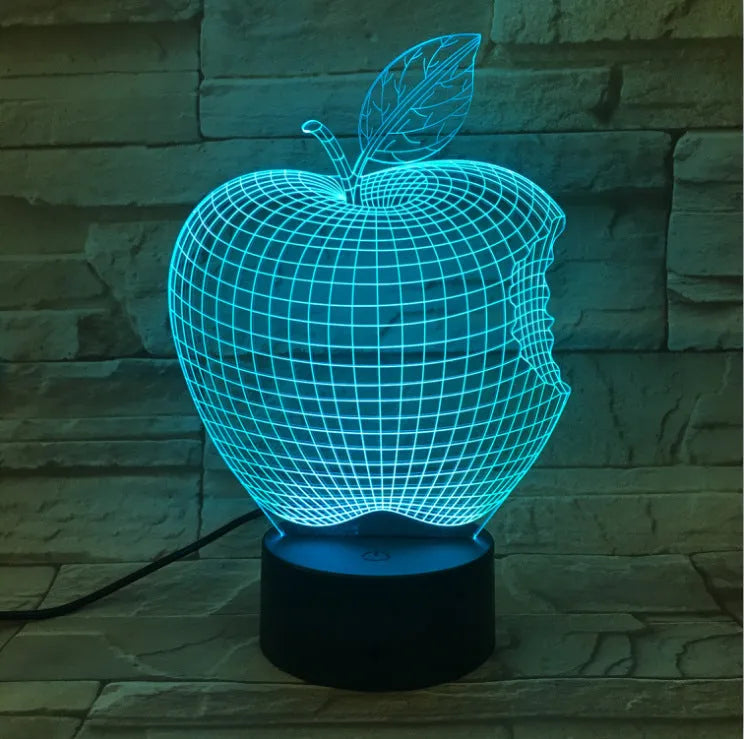 3D fruit-shaped colourful night light with touch control and seven LED colour options