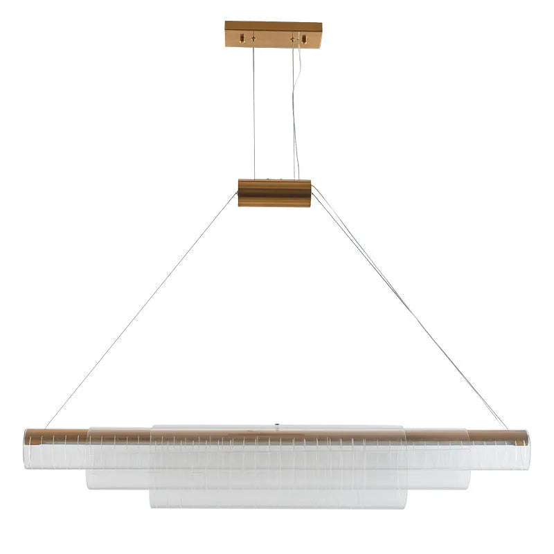 Modern glass pendant lamp with iron body in three lengths for restaurant bar lighting