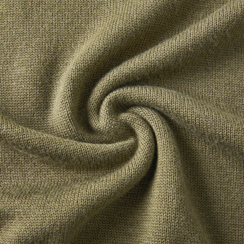 Men's casual thickened wool pullover sweater in slim fit, shown in one of six available colours.