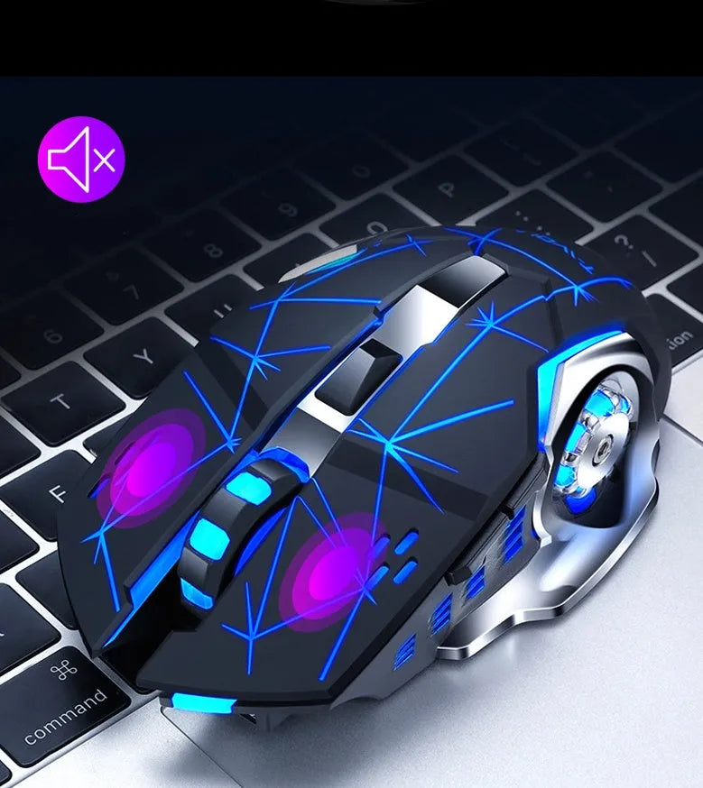 Black or white wireless charging mouse with silent buttons and 2400dpi resolution