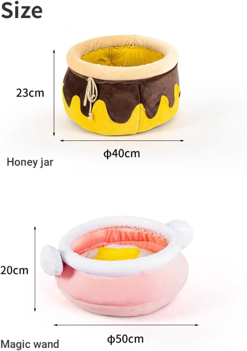 Pink magic honey pot shaped cat sofa bed with removable nest pad for small pets