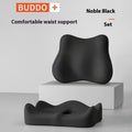 Solid colour memory foam seat cushion with a waist rest for office chair lumbar support.