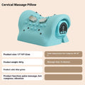 Blue-green EMS hot compress massage pillow for shoulders and neck