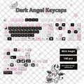 Pig theme keyboard keycap set showing cartoon designs on mechanical keyboard keys