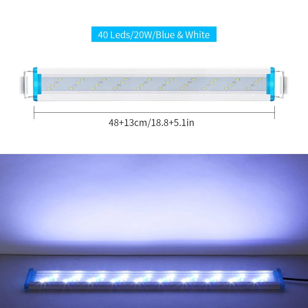 Ultra-thin PVC aquarium LED light bar in multiple lengths from 18cm to 58cm