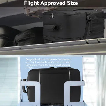 Water repellent Derm outdoor travel computer backpack in black with airpillow straps, 36-55L capacity
