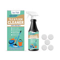 237ml bottle of lemon-scented floor cleaner spray with a box of cleaning tablets