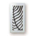 Handmade ceramic retro doorplate with enamel number, 76mm by 152mm.
