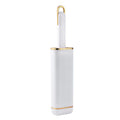 Blue, green, and white double-sided pet hair remover brush with storage base.