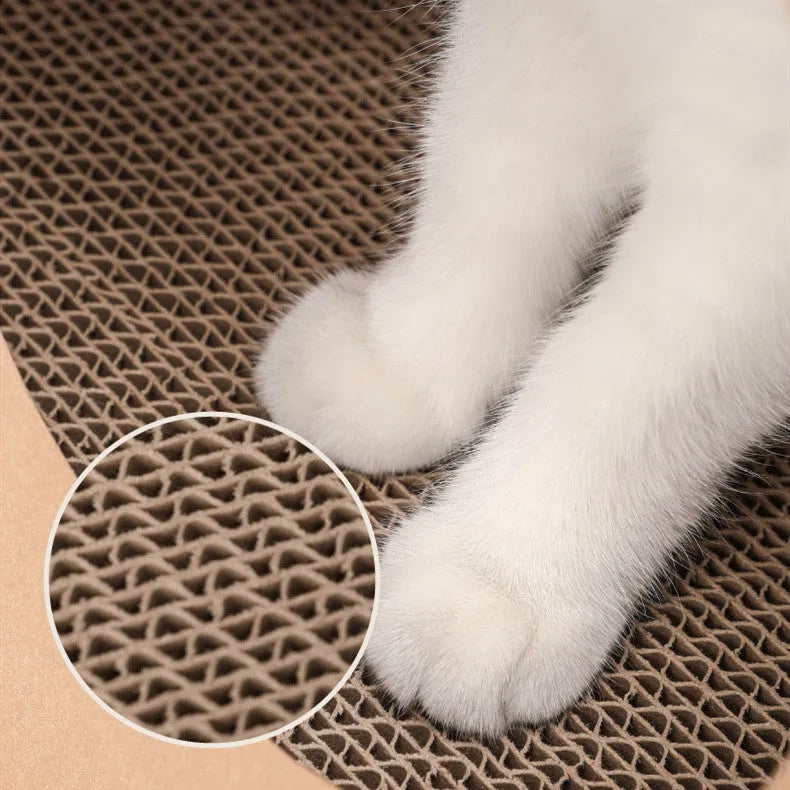 Brown washable kraft paper cat nest with integrated scratch board measuring 40x30x53cm
