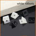 White plastic back plate buckle for wardrobe and cabinet panel support with screw