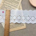 Embroidered lace cutout cotton trim in four widths for DIY clothing accessories