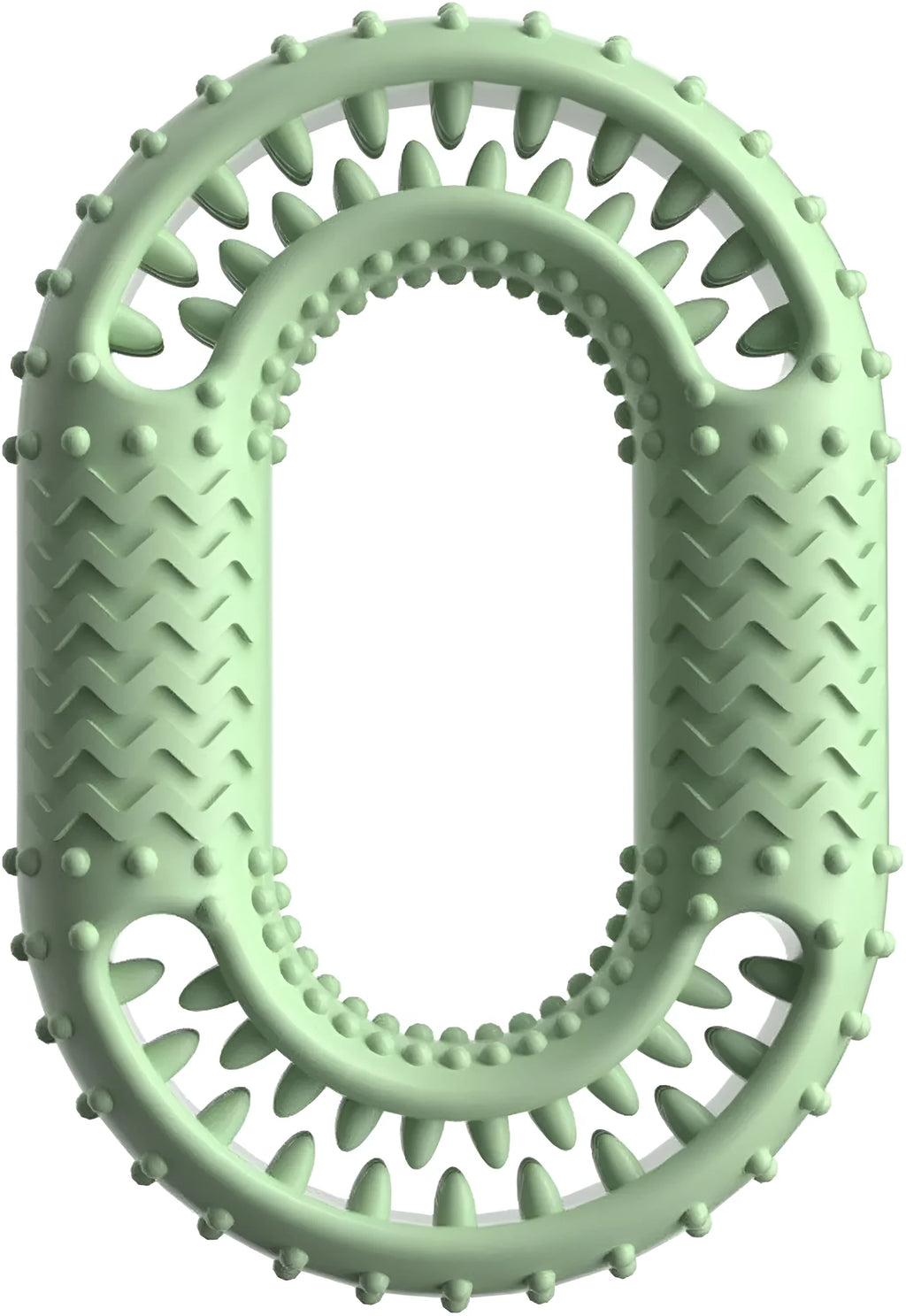 Blue O-ring shaped dog chew toy for aggressive chewers and dental care