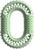 Blue O-ring shaped dog chew toy for aggressive chewers and dental care