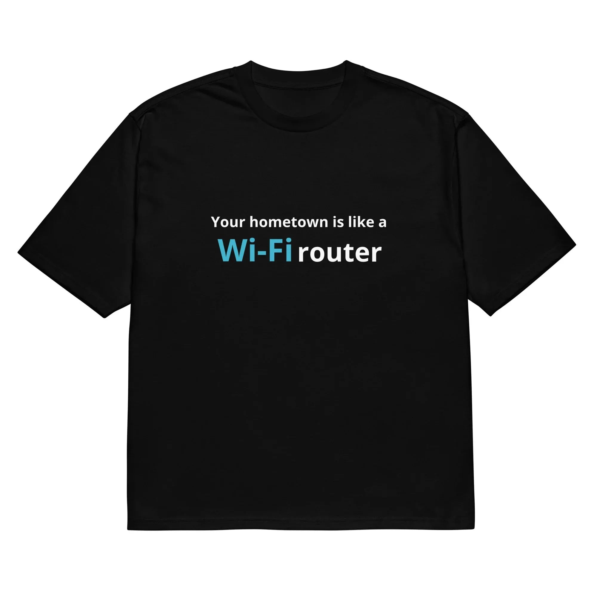 Black men's loose-fit T-shirt with a 3D cartoon print on the front