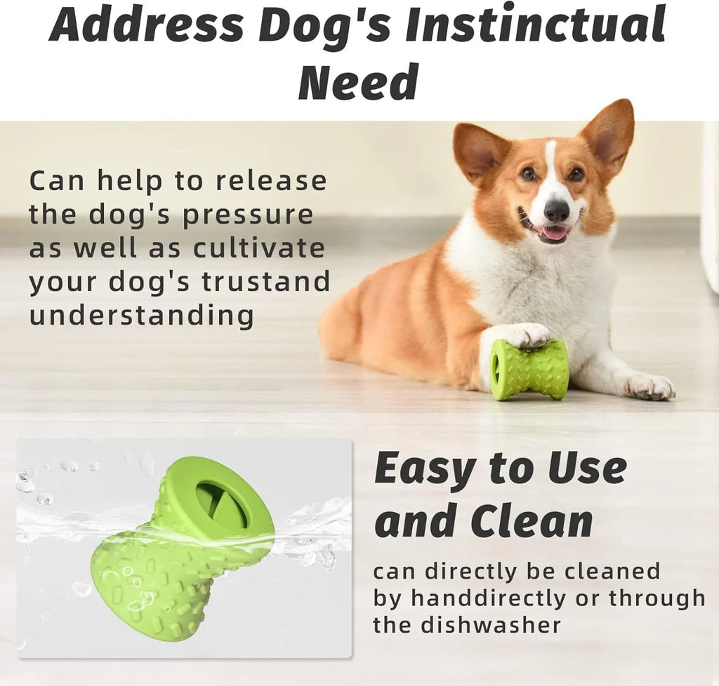 Natural rubber treat dispensing dog toy for aggressive chewers in blue colour