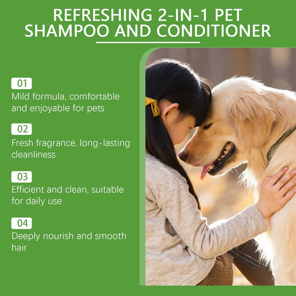 100ml bottle of 2-in-1 pet shampoo and shower gel for cats and dogs