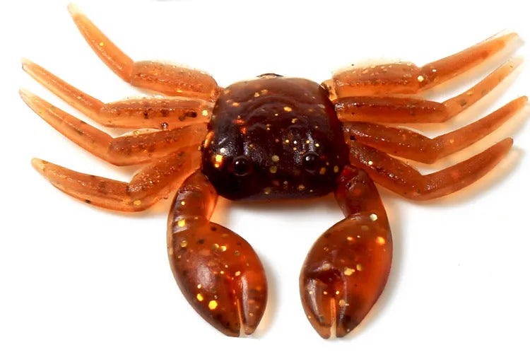 8cm PVC soft crab fishing lure in red and brown colour variations