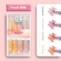 Set of four glitter highlighter pens with slanted tips in six colours including taro puff and mung bean smoothie.