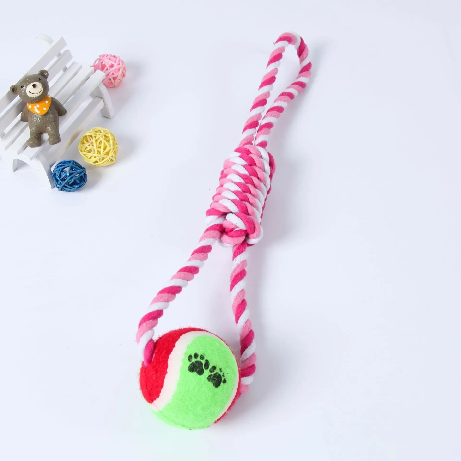 38cm red white and blue white cotton rope dog toy for medium large breed vent relieving