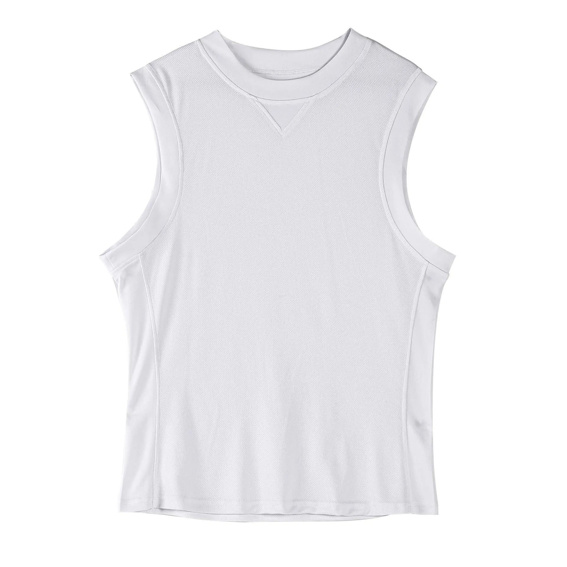 Black quick-dry fitness vest with loose fit and stretch fabric for summer sports