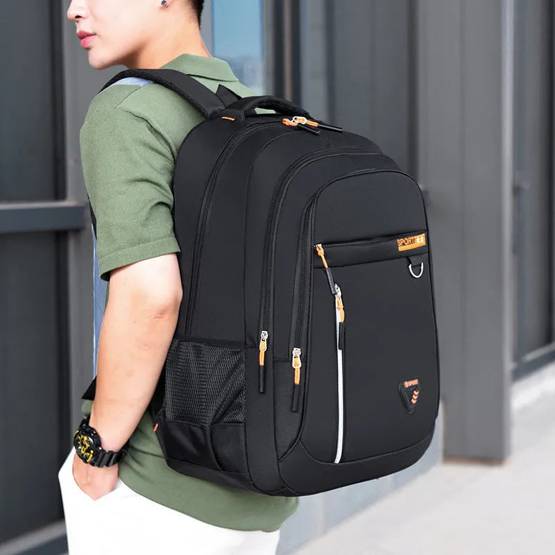 Men's Oxford cloth schoolbag in multiple colours with 20-35 litre capacity and burden reduction system