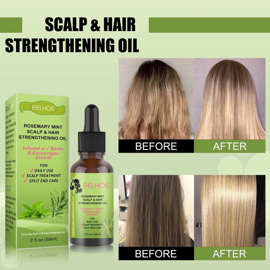 59ml bottle of rosemary mint hair growth fluid for scalp massage and root nourishment