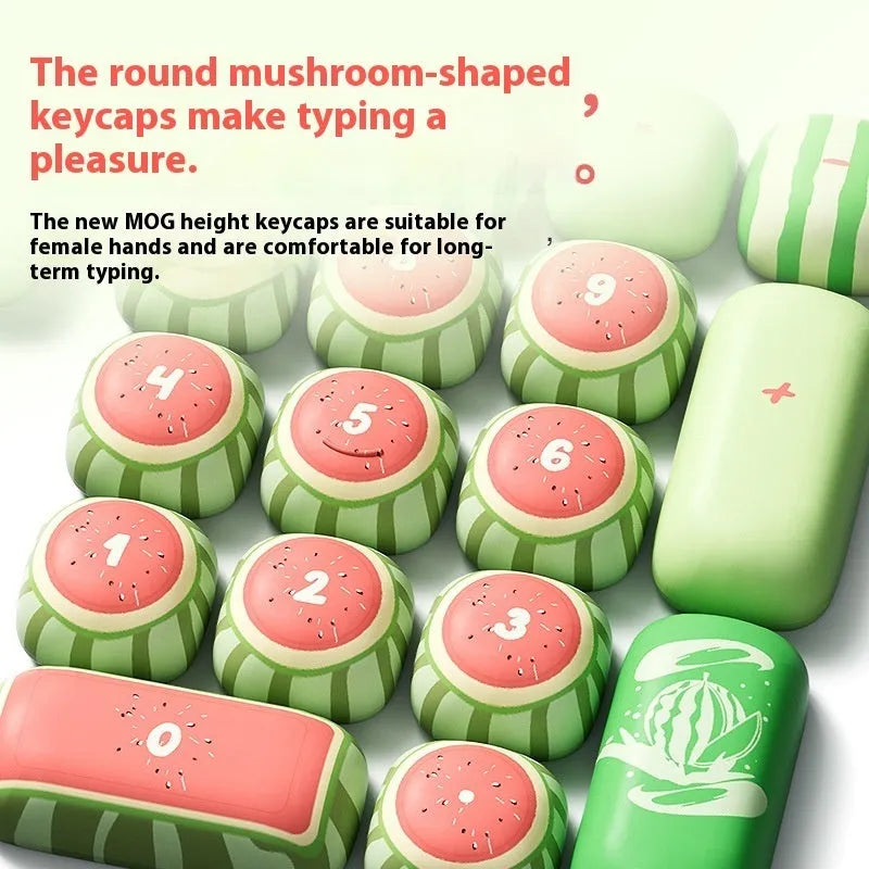 Watermelon theme mechanical keyboard key caps with five-sided sublimation printing on PBT plastic