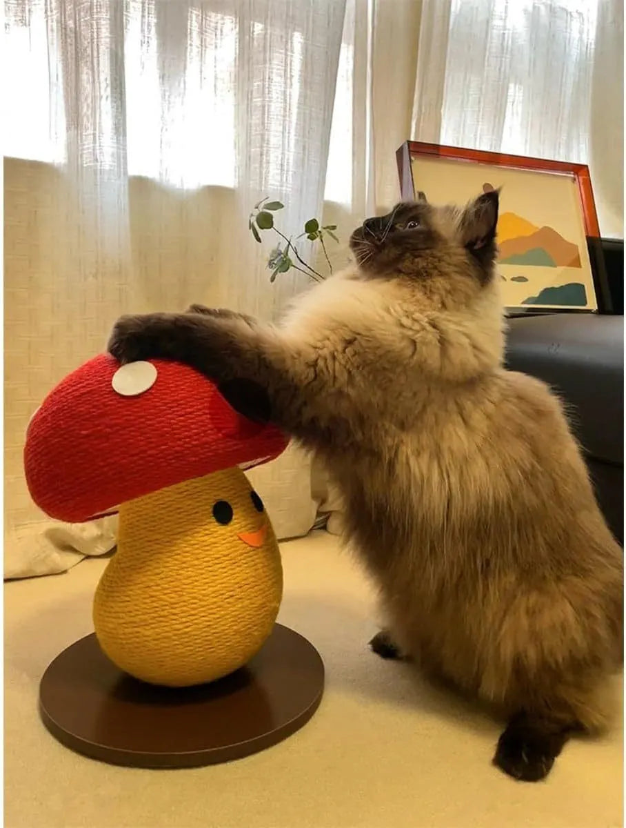 Foldable accordion design cat scratcher board with round mushroom shape for furniture protection