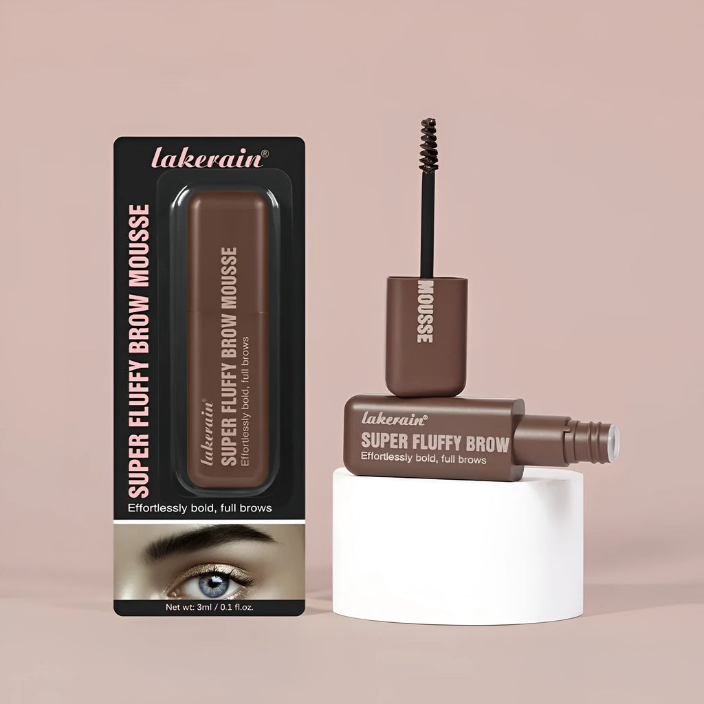 Eyebrow mousse cream with application tool for three-dimensional brow shaping