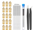 MK8 brass 3D printer nozzle and stainless steel cleaning pin kit for Ender 3