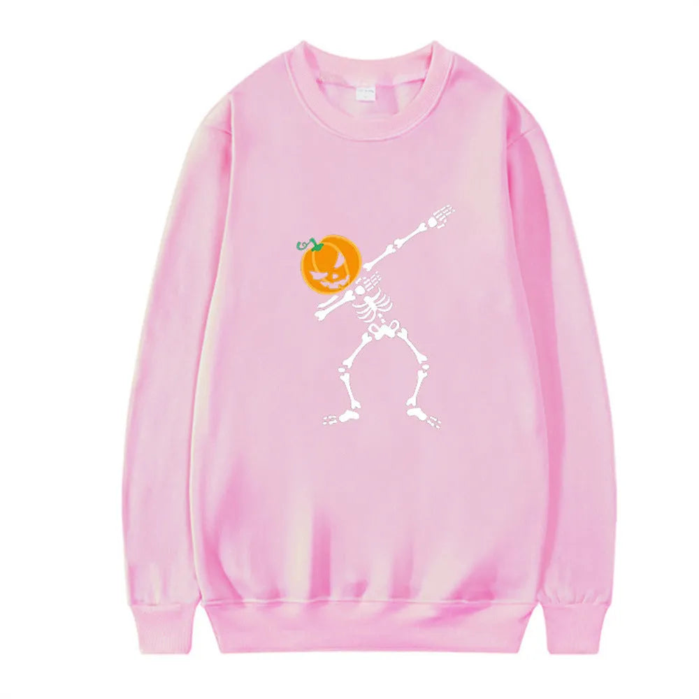 Women's printed long sleeve crew neck top in various colours on size chart