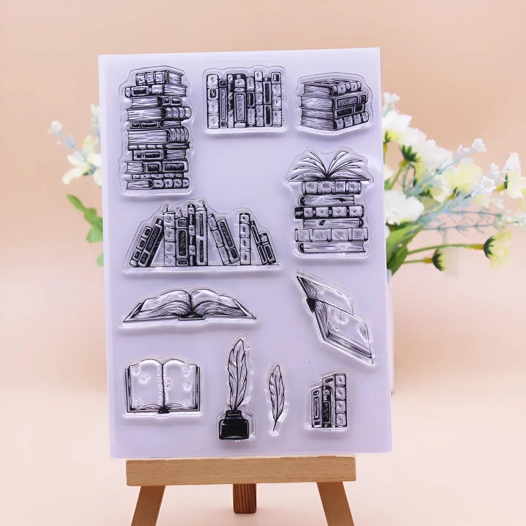 White transparent silicone stamp with seal pattern measuring 11x16cm