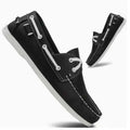 Men's British style casual shoes with flat heel and round toe in artificial PU leather
