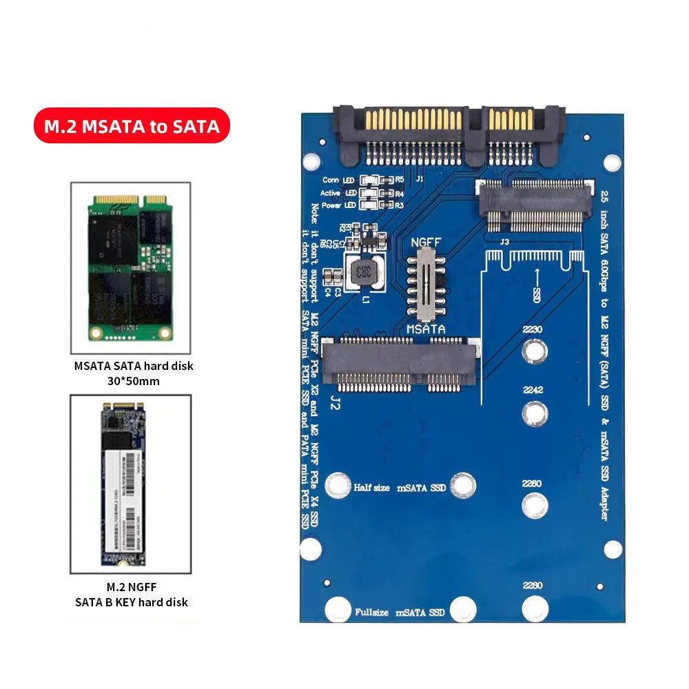 SATA3 to M.2 NGFF MSATA SSD conversion adapter card for 2280 size drives