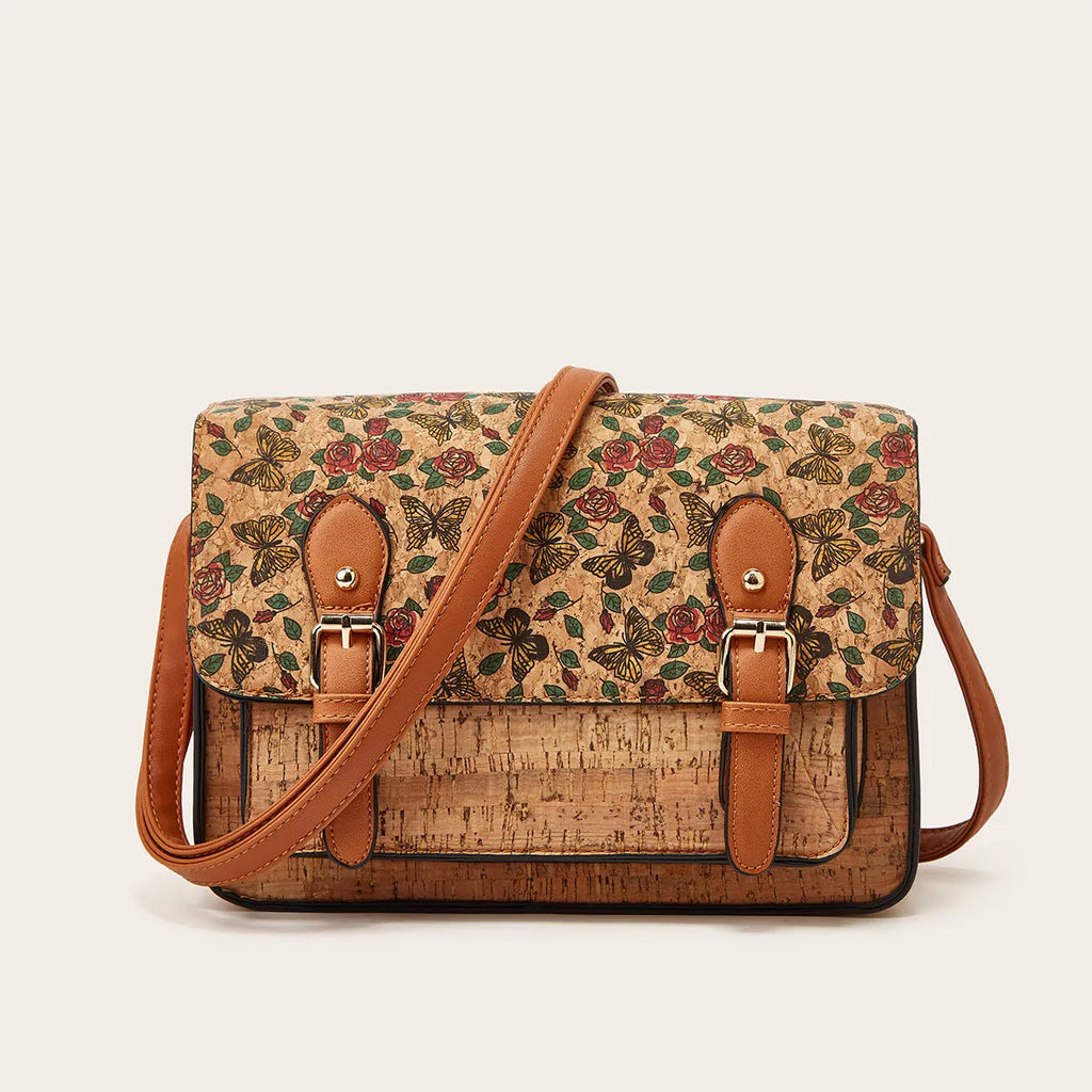 Women's printed PU crossbody bag with one-shoulder design showing pattern options